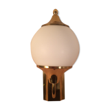 Brass and opal globe wall lamp from the 60s