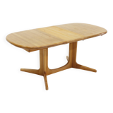 Table à manger ovale extensible vintage danoise en bois massif