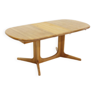 Vintage Danish oval extendable dining table solid wood