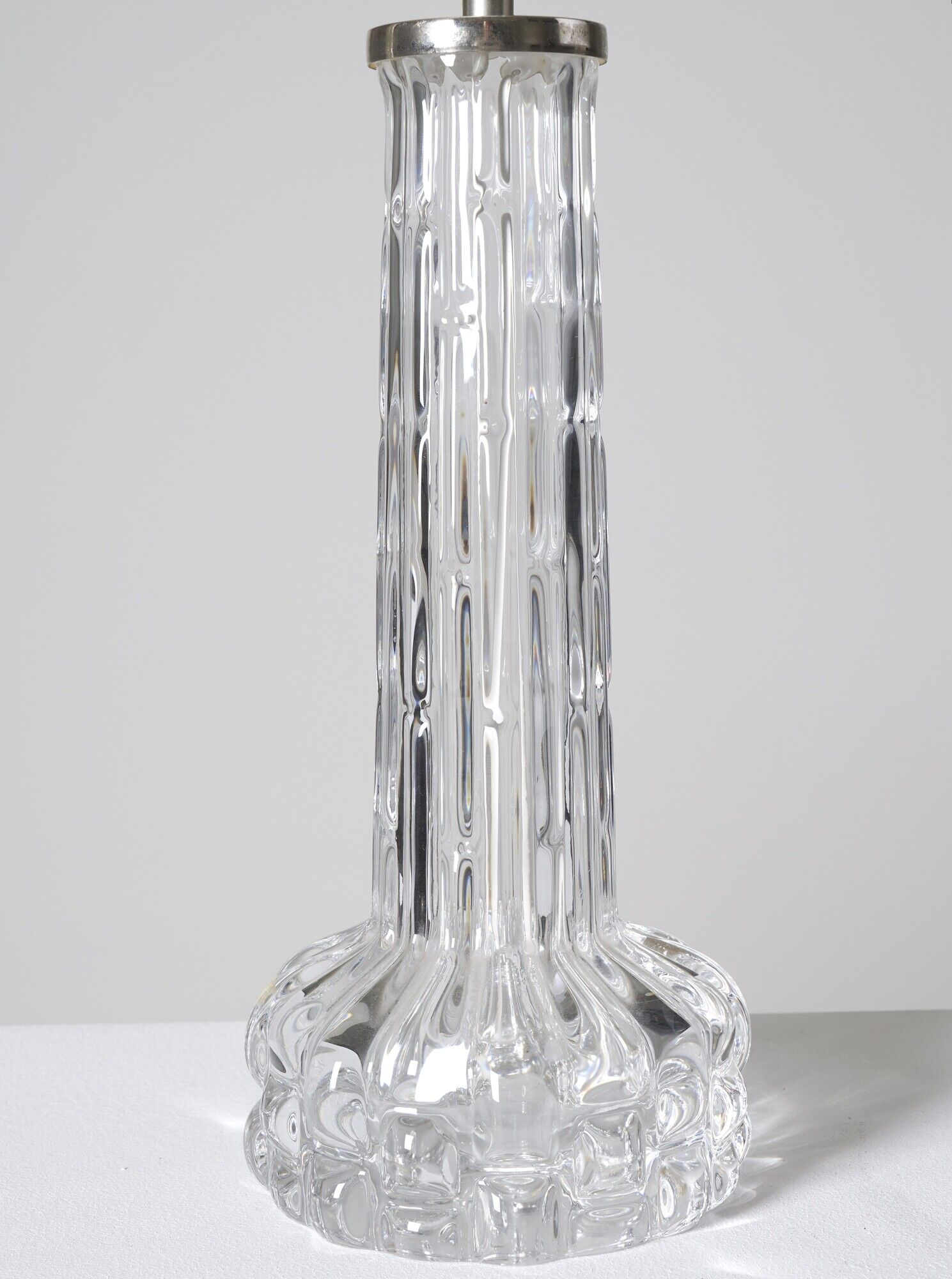Pair of vintage crystal table lamps by Carl Fagerlund for Orrefors