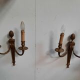 Pair of Louis XVI style bronze wall lights