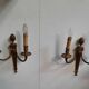 Pair of Louis XVI style bronze wall lights
