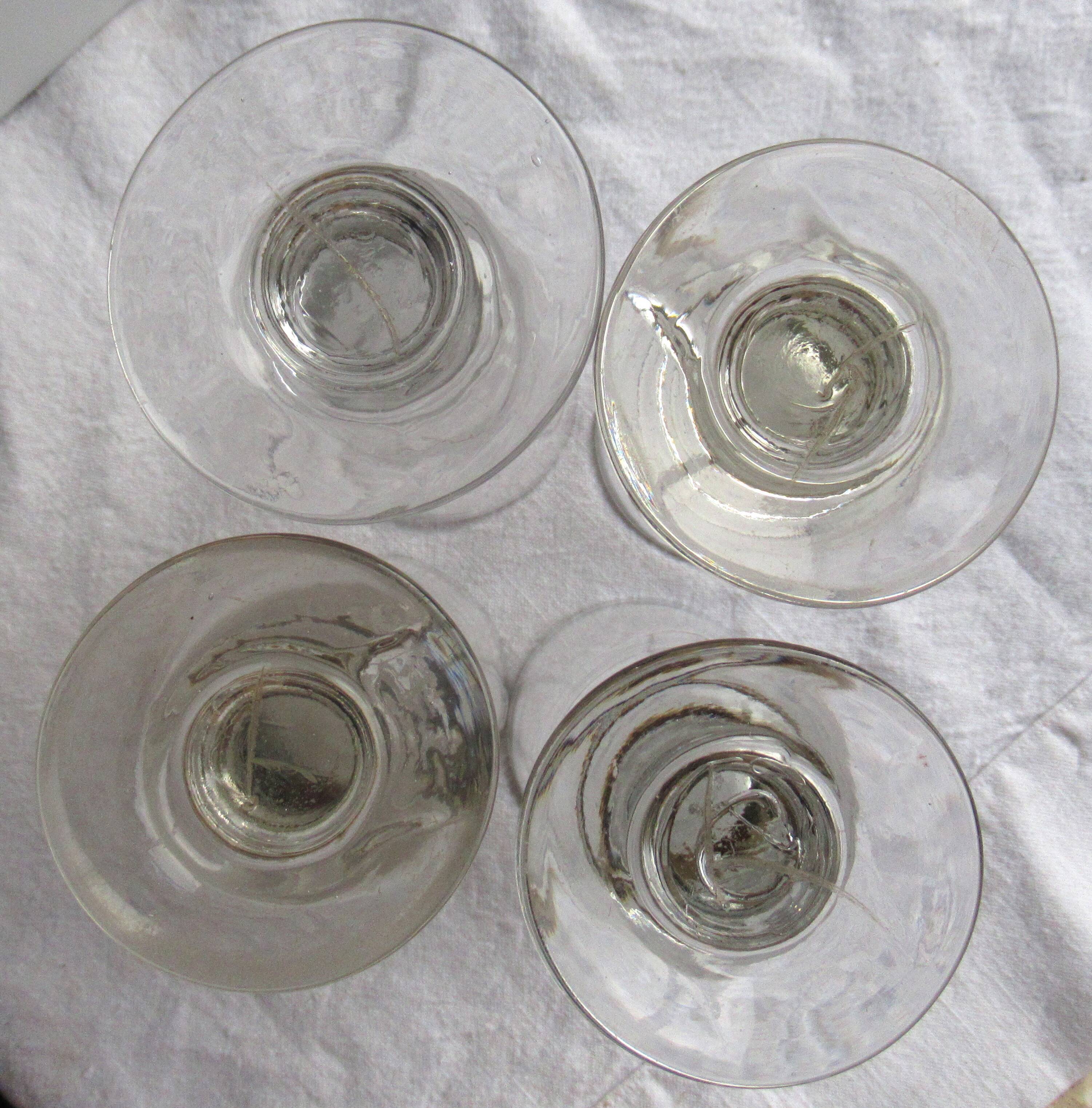 4 old coffee glasses