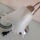 Bedside lamp in metal and frosted glass art deco style