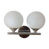 Double globe chrome and opaline 1970