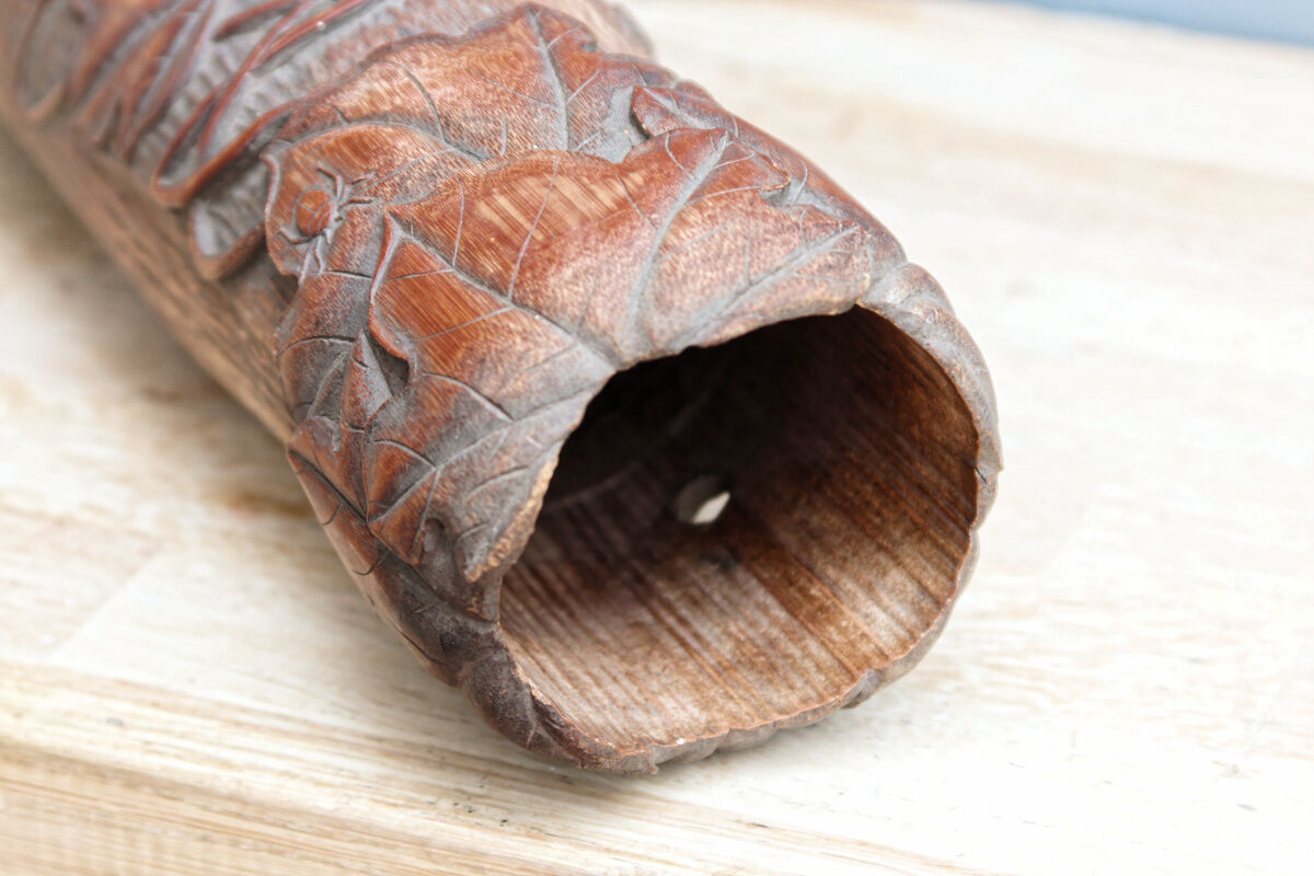 Carved bamboo vase, Japan
