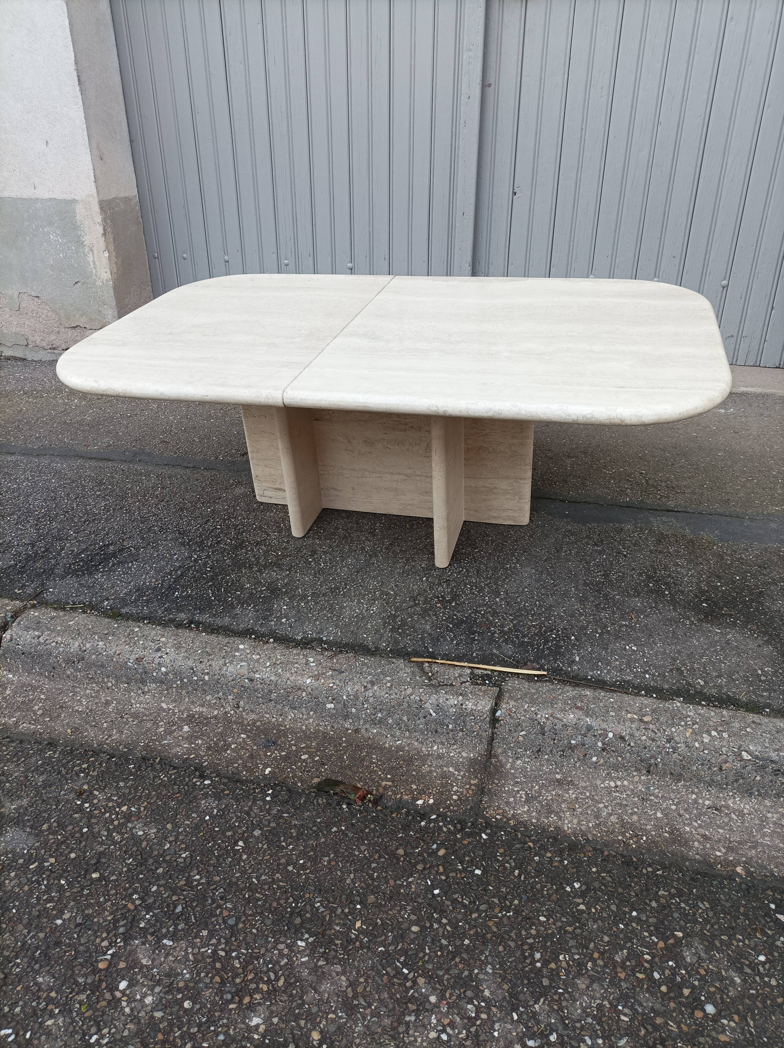 Table basse vintage travertin