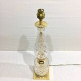 Crystal and bronze lamp base with square foot