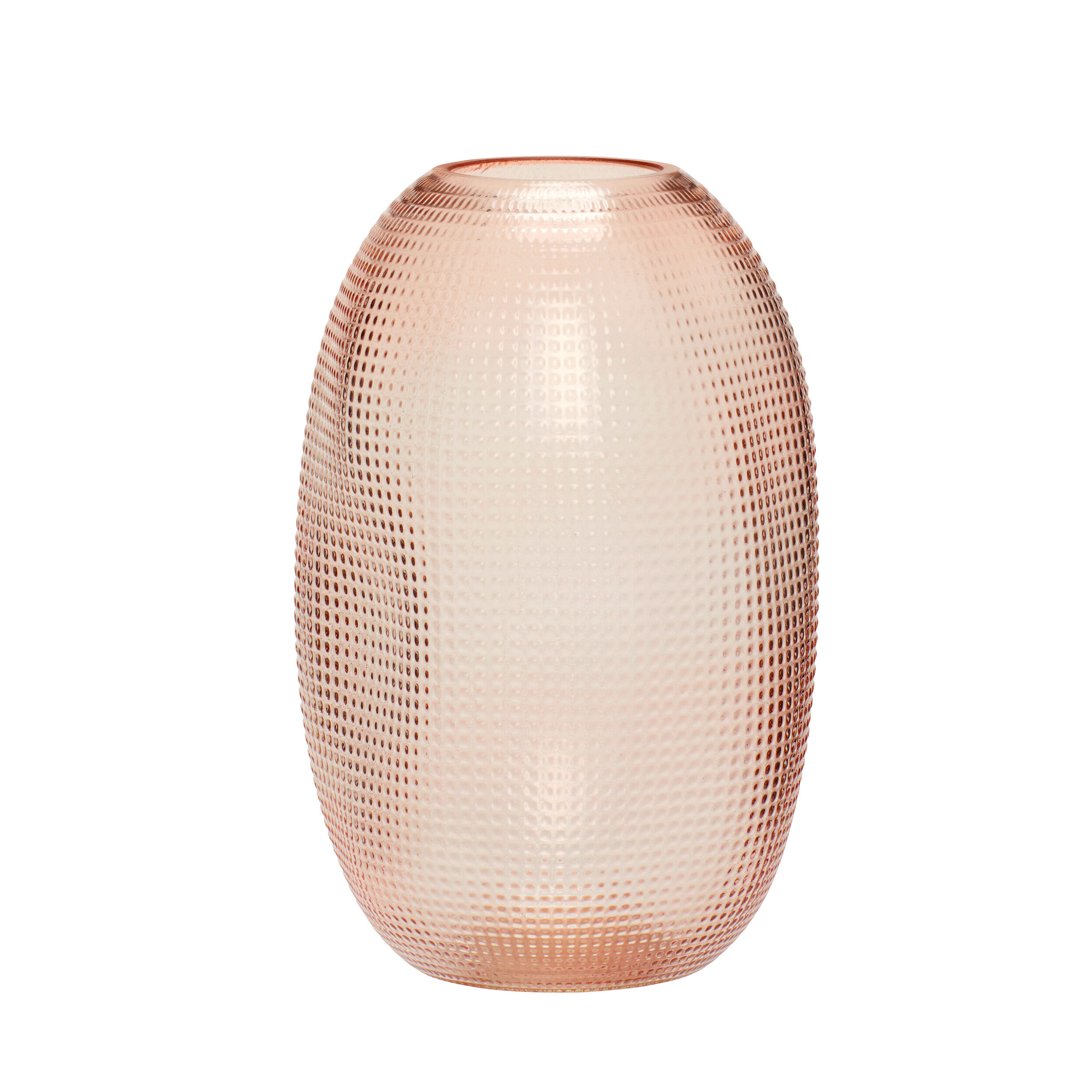 Vase en verre de forme ovoide rose pale 22cm