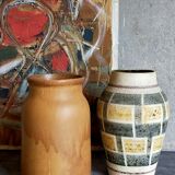 Vase droit en grès émaillé Français vintage