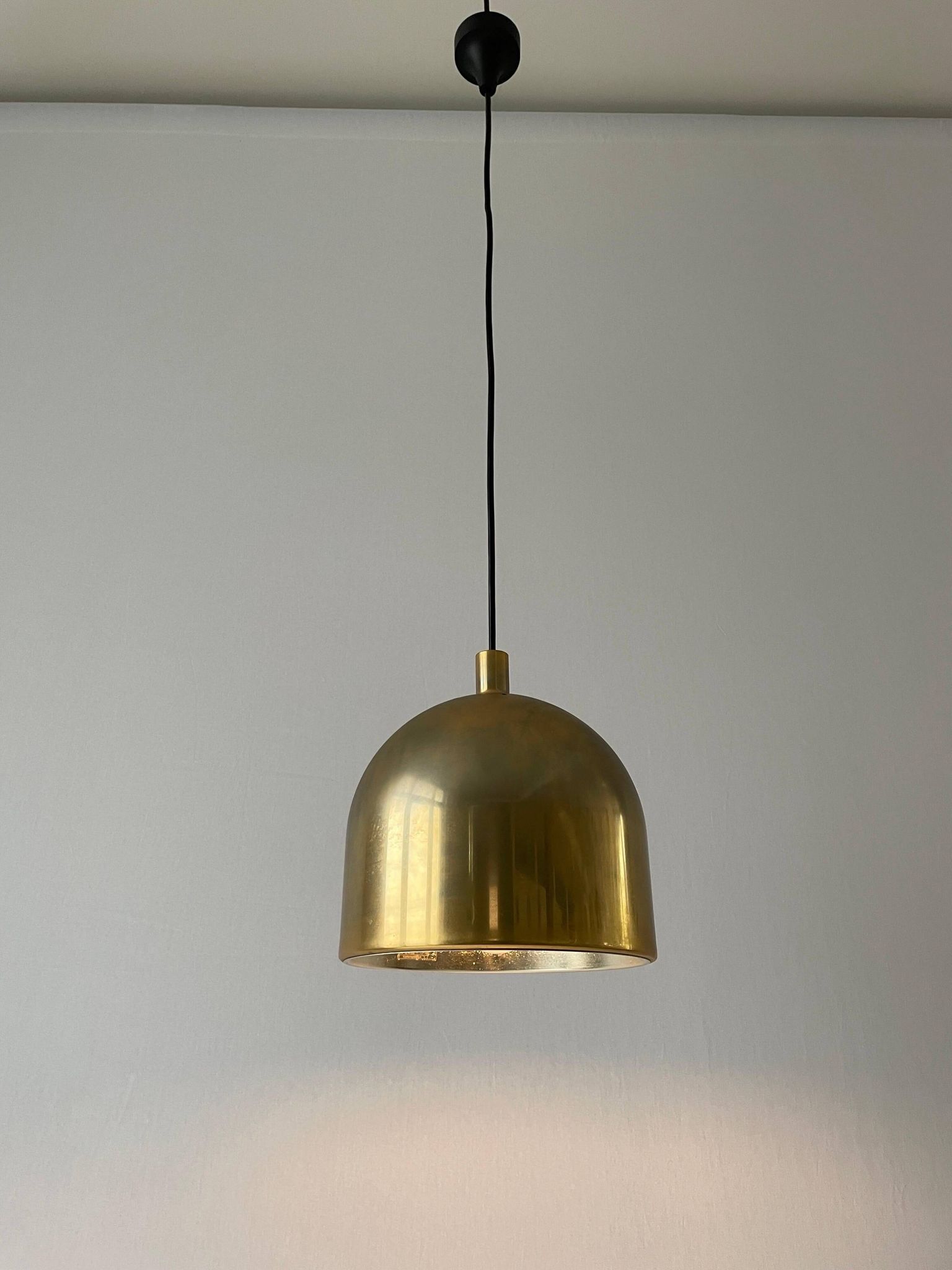 Suspended lamp in gold metal A Space by Staff Leuchten, 1970s, Germany