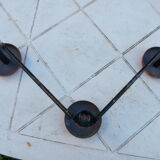 Vintage black and red metal wall coat rack