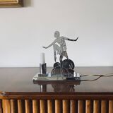 Art Déco Charleston Dancer cubist Table Lamp, LW Paris France, circa 1930