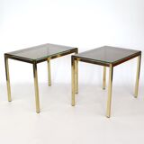 Pair of gilded metal side tables