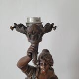 Spelter lamp statuette by Bruchon