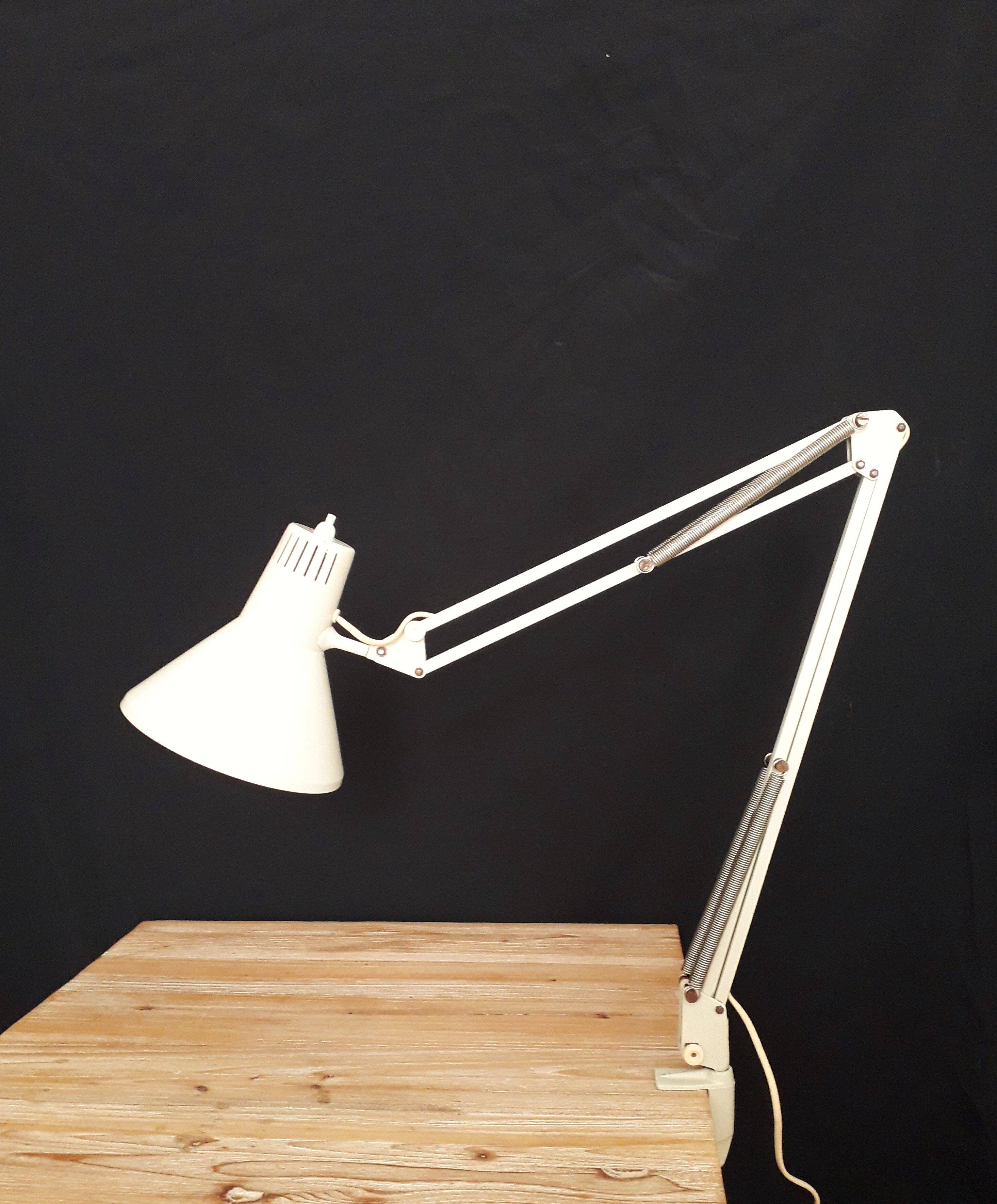 Architect's articulated lamp - 2 arms - Beige lacquered metal - 1960
