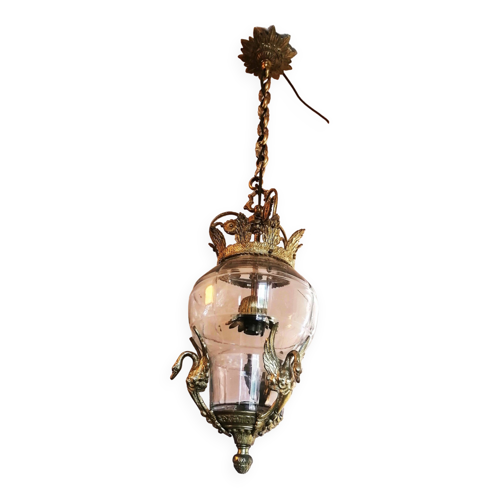 Chandelier, empire style lantern.