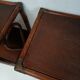 Pair of wooden bedside tables, bamboo and canning