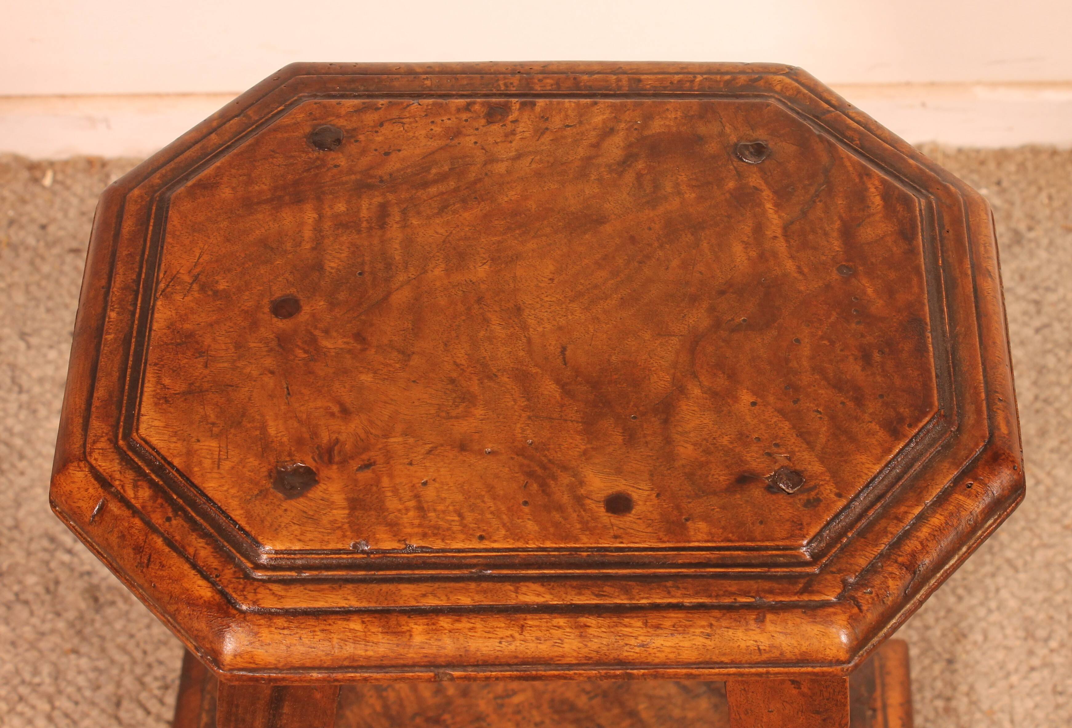 Henri II walnut stool, early 17th century