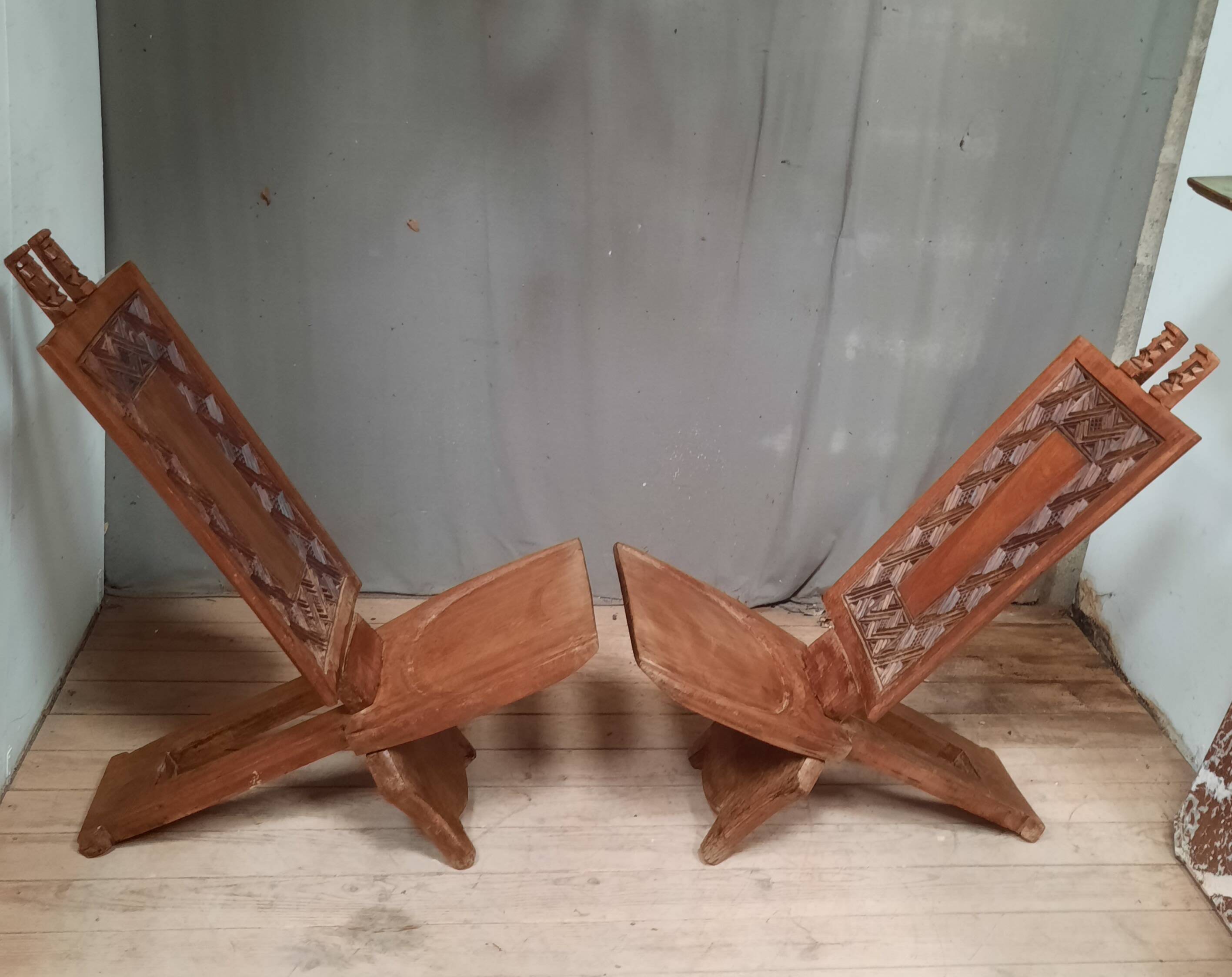 Pair of African seats