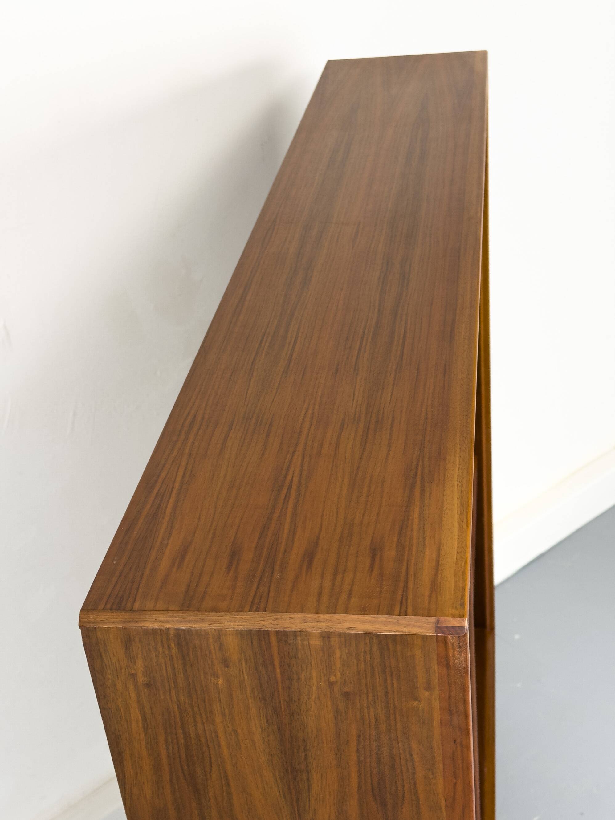 Large Walnut Bookcase by Bertil Fridhagen for Bodafors, 1969