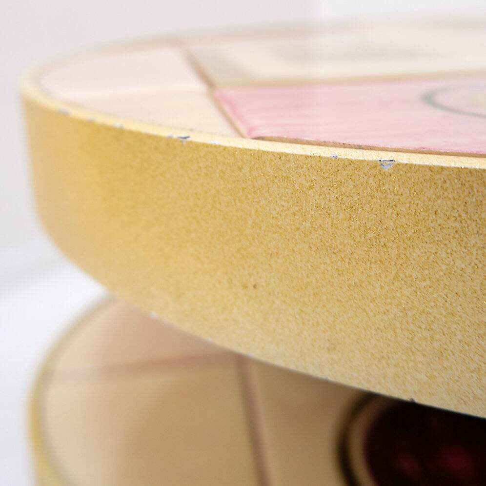 French pink ceramic swivel coffee table by Georges Pelletier, 1960s.
