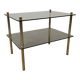 Smoked glass and gold metal side table, 1970s