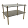 Smoked glass and gold metal side table, 1970s