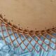 Ancien miroir soleil vintage en rotin tresse annees 60