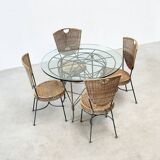 1970's French cast iron outdoor dining table