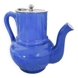 Small vintage cobalt blue ceramic teapot