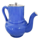 Small vintage cobalt blue ceramic teapot