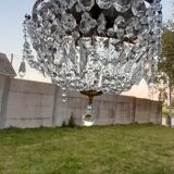 Bronze ceiling chandelier with crystal grapevines diam 30 cm