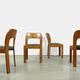 Vintage dining table set with plywood chairs and wooden table with slate inlay, 70s