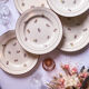 6 flat plate floral salines