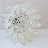 Ice Glass Lamp, Mid-Century Acrylic Pendant Light, Kalmar Era Ceiling Lamp