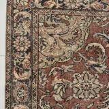 Tapis Vintage en laine nouée à la main, tons bleus et rouges, tapis Floral oriental turc, 125x217 Cm