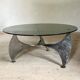 Table basse ronde hélice vintage