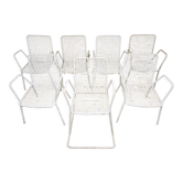 Set of 6 chairs and 1 rocking chair Rio by Emu 1960