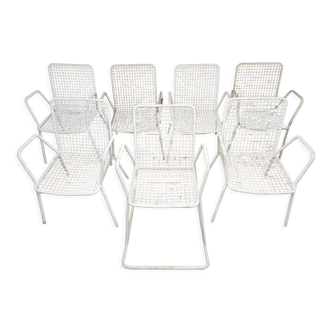 Set of 6 chairs and 1 rocking chair Rio by Emu 1960