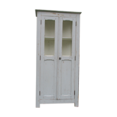 Antique wardrobe late XIX ° restyled patinated transformed mesh