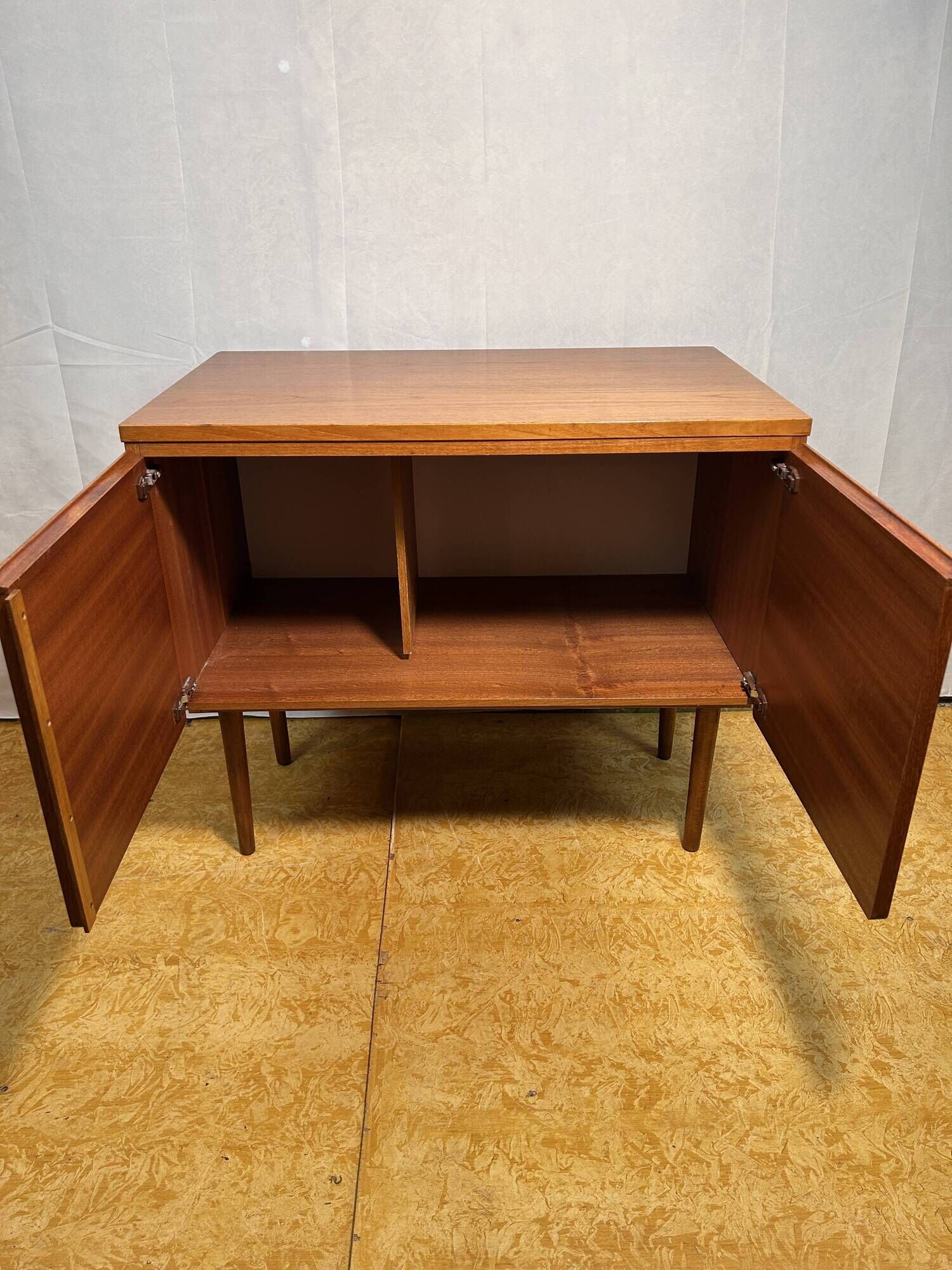 Mid century retro vintage teak small sideboard record cabinet 1960