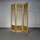 Room divider, French blonde beech louvered screen, 1960s, width 155 cm, height 185 cm