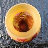 Art Nouveau vase by Émile Gallé - Cameo glass with yellow and pink floral design.