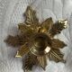 Pair of candlesticks, holly leaves, in brass