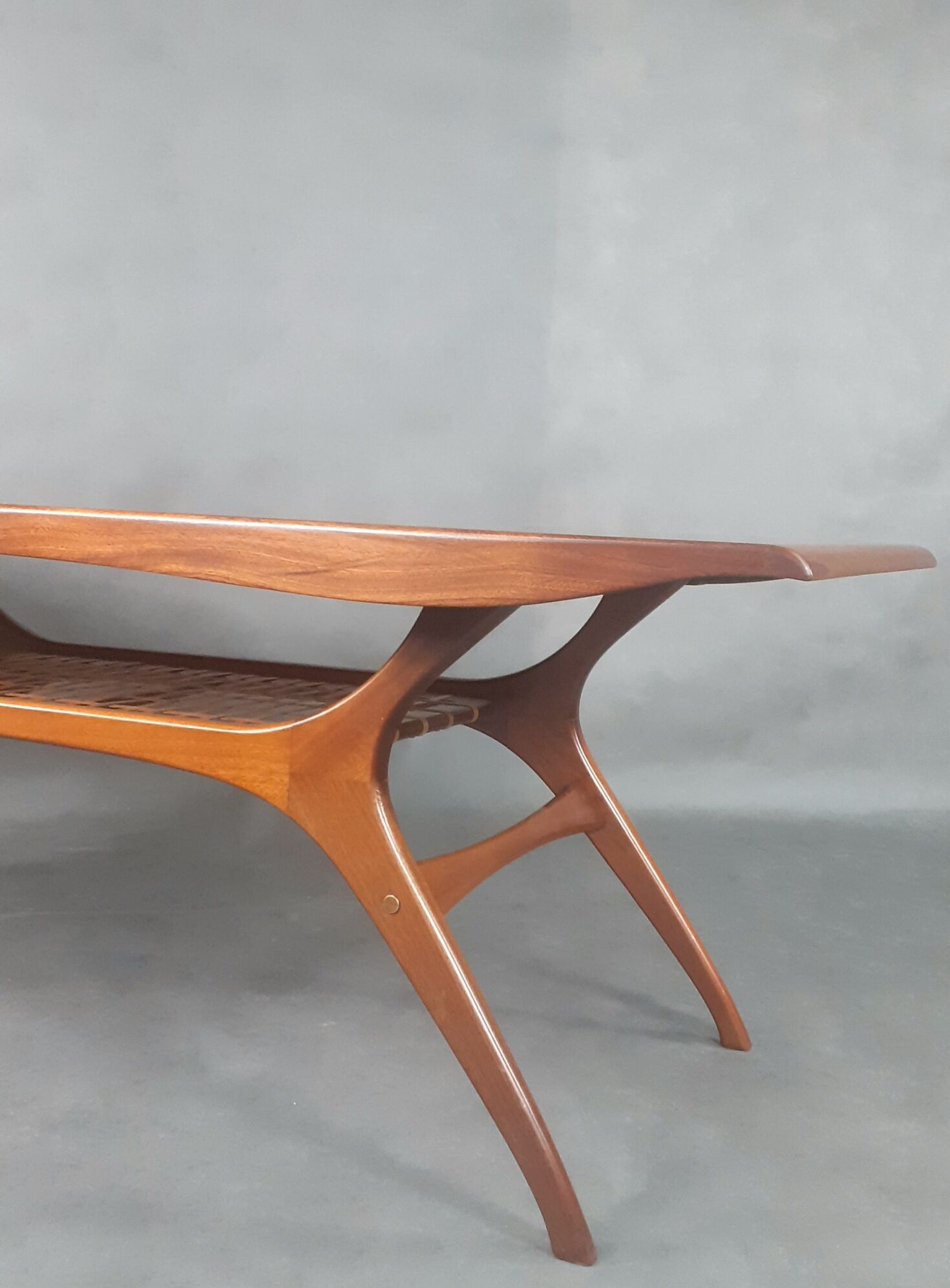 Teak & Fluted coffee table by Olav Laupsa for Sola Møbler, Vintage Norwegian 1960s