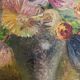 Huile sur toile, bouquet, années 50