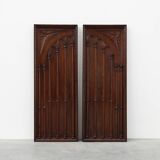 Large Carved Portuguese Oak Wall Panels, 1850s, Set of 2