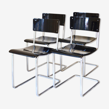 1930s Bauhaus style set of 4 chairs by d3 Rotterdam.