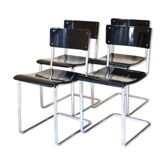 1930s Bauhaus style set of 4 chairs by d3 Rotterdam.